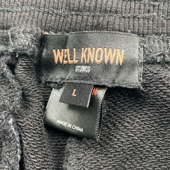 Well Known Studios Bowery Elastic Drawstring Pull On Jogger Sweatpants (Black) - Picture 14 of 15